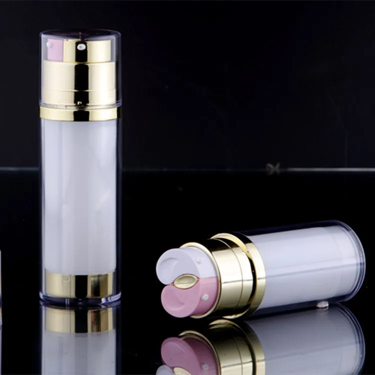 Plastic cosmetic bottle Double tube airless  bottle