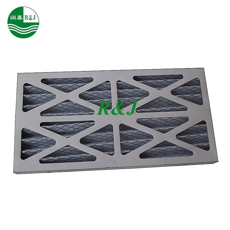 Cardboard pleated wire mesh disposable panel pre air filter