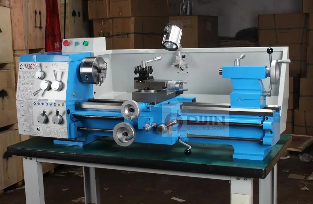 shenzhen small bench lathe CJM360 manual metal lathe 1.5KW spindle bore 38mm have stocks with low price