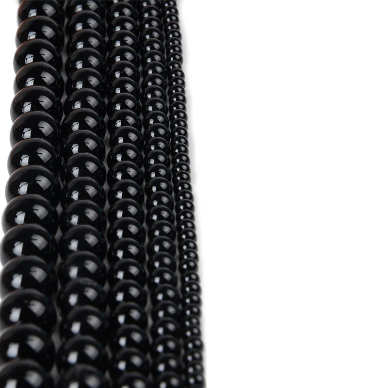 Wholesale Nature Stone Beads Black Onyx Agate Semi-precious Loose DIY Beads for Necklace Bracelets Jewelry Making 4/6/8/10/12mm