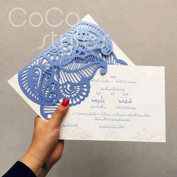 
Cocostyles custom elegant laser cut invitation card with foiling logo for garden wedding 