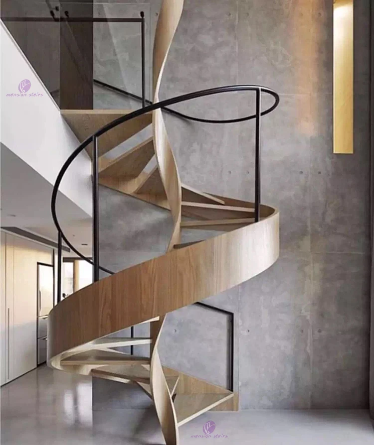 
Customized Steel Curved Structure Staircase For Living Room 