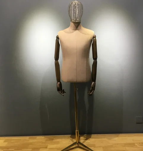 hot sell cheap male adjustable half body sewing mannequin Fabric Window Mannequin Male Half Body male dress form mannequin