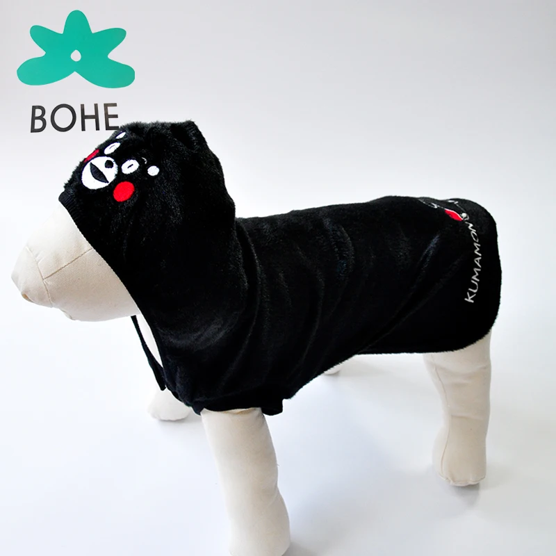 Luvp + K-KUMAMON собака балахон черная короткая плюшевая зимняя