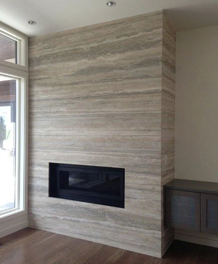 Best vein cut stone slab price pavers dark grey silver travertine