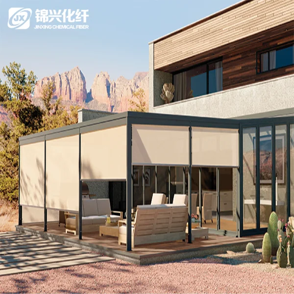 window roller blind polyester PVC sunscreen fabric outdoor curtain