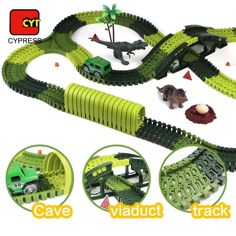 2019 Best Sellers Electric Race Track Dinosaur Car Track Toy