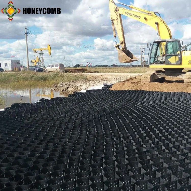 
for Sale welding distance 450mm Gravel Grid gras driveway geocell for protecting river 