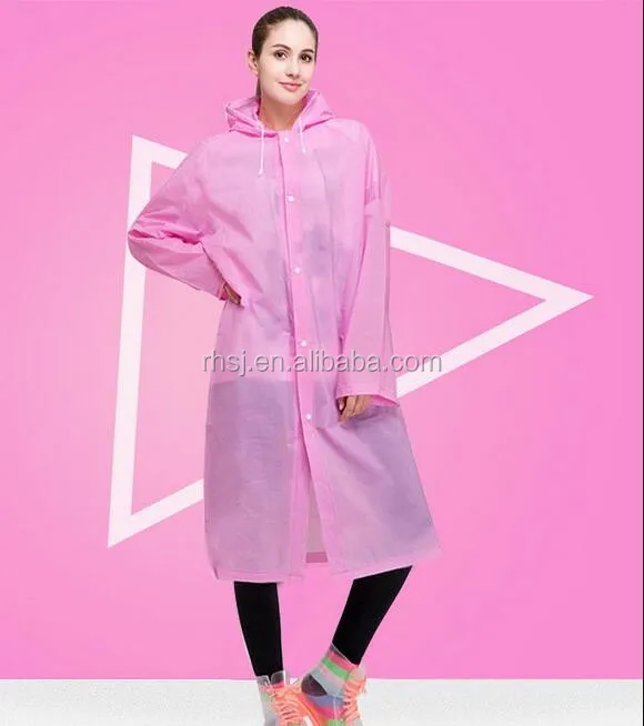 Reusable and economic PEVA raincoat with many colors are on sale