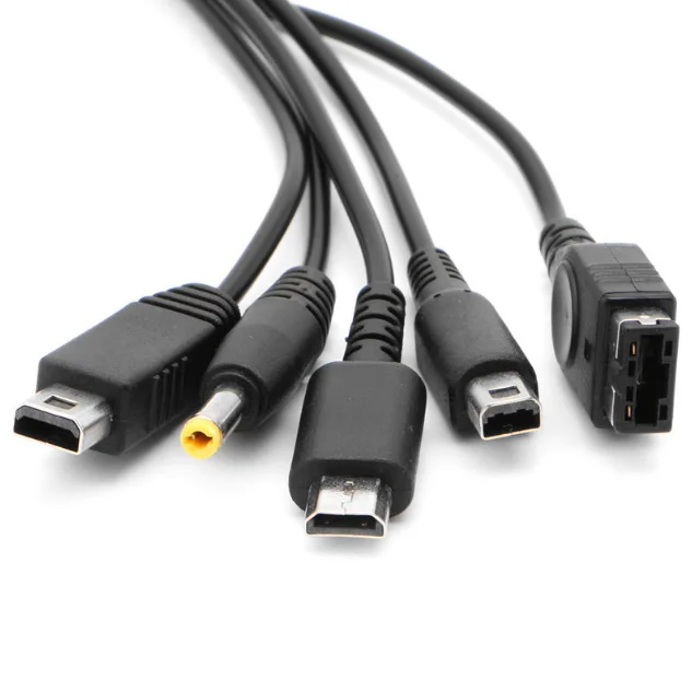 5in1  USB  Charging Cable for Nintendo Wii U 3DS NDSi XL Dsi PSP 3000 GBA