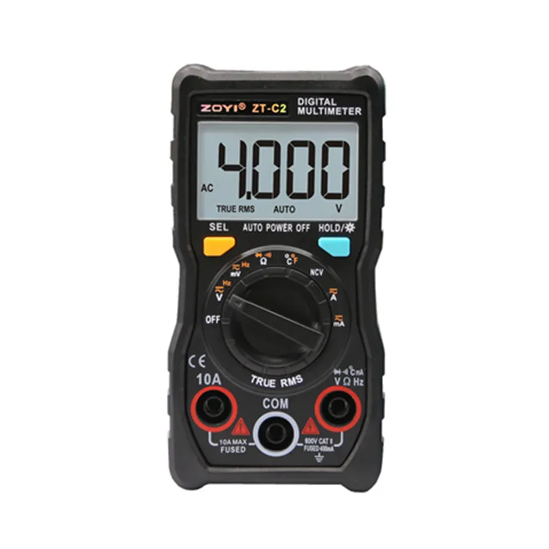 Original Manufacturer ZOYI ZT-C1 C2 True-RMS AC DC Voltage Current Resistance Ohm Frequency Continuity NCV Digital Multimeter