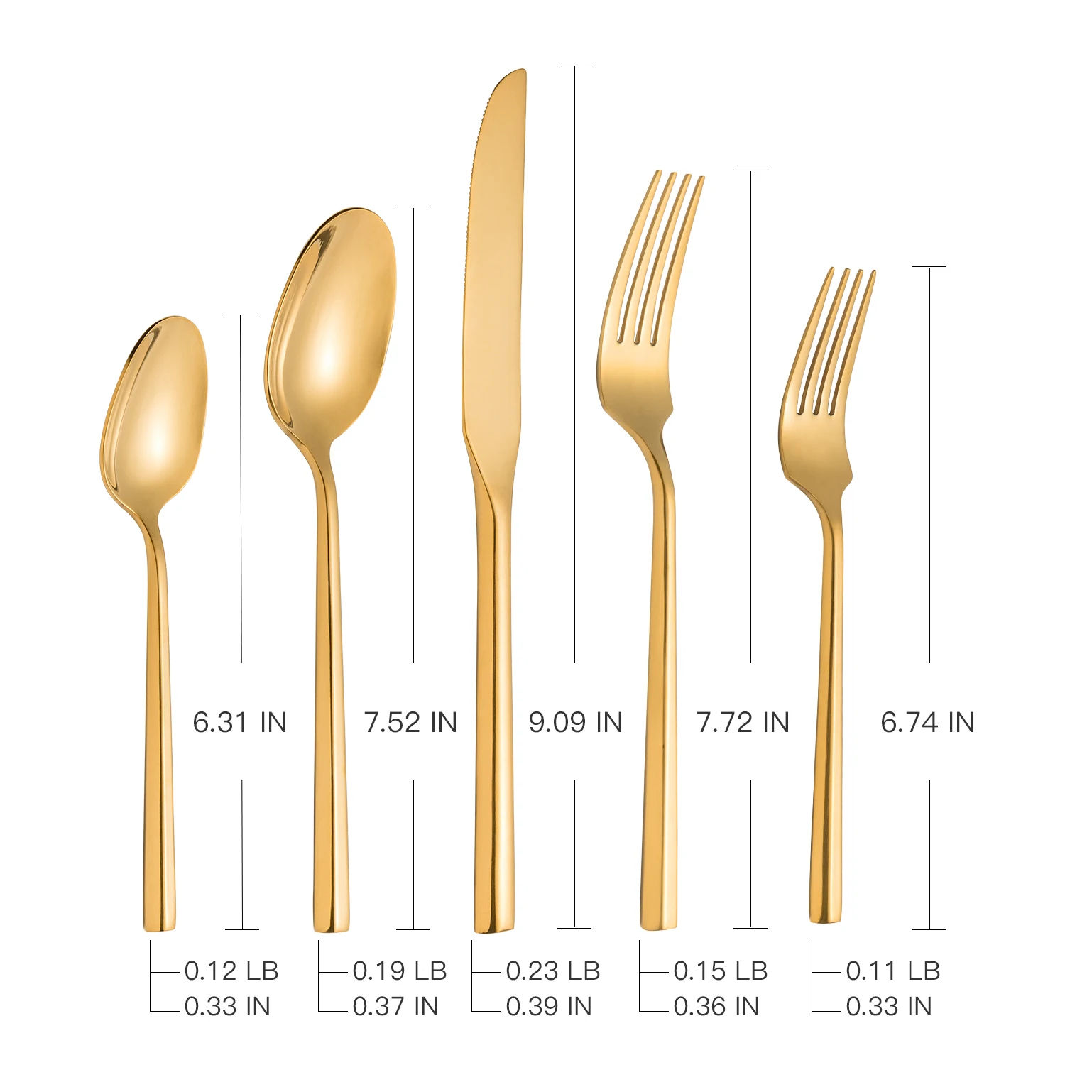 Wholesale Hand Forged Stainless Steel Gold Wedding Cutlery