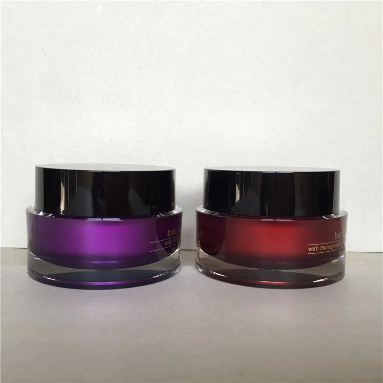 
China manufacture pearl white frosted empty acrylic facial cream containers with silver lid colored plastic jar 