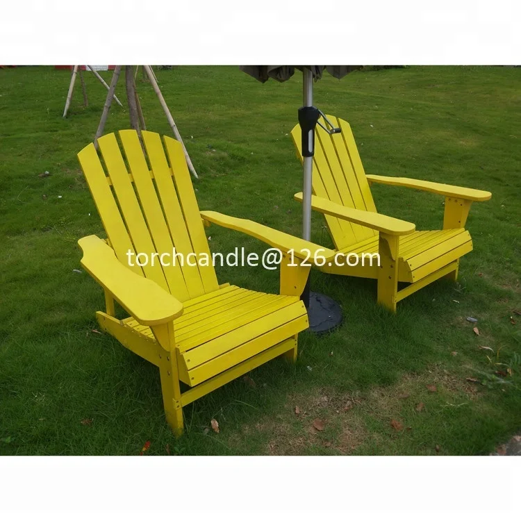 
SET OF 2 Outdoor Wooden Adirondack folding Chair in yellow color 