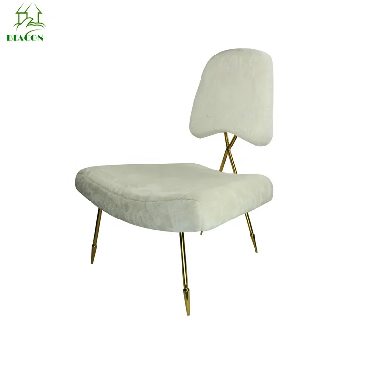 Modern design Jonathan Adler white fur chair