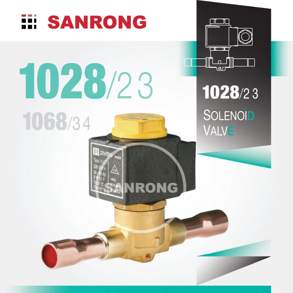 Refrigeration Parts Brass Solenoid Valve with 24v 220v AC coil for Refrigerator, Freezer, Cold Room