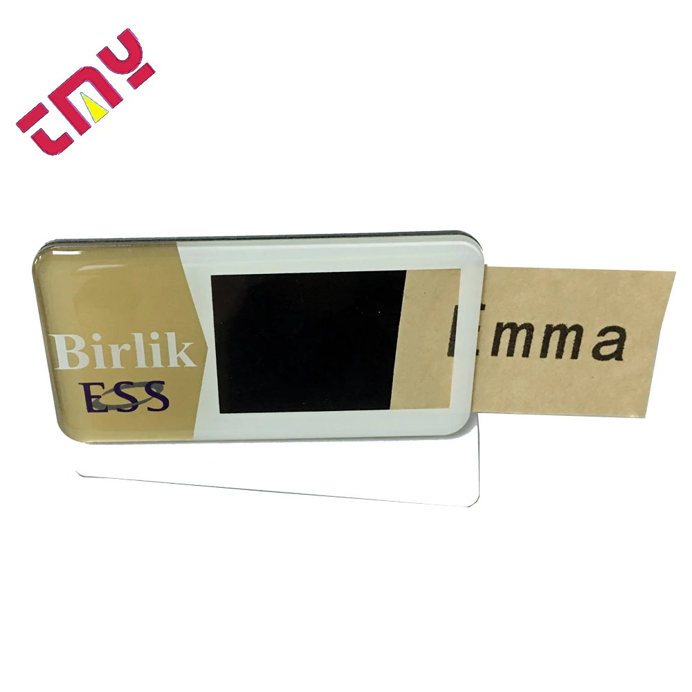 Custom Plastic PVC Reusable Name Badge With Magnet With Pin
