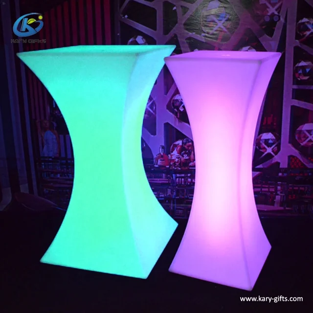 Outdoor Plastic High Bar Furniture LED Bar Table