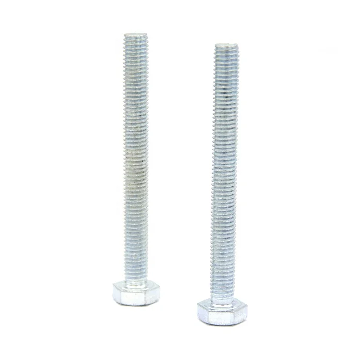 
m10*100 din 933 full thread white zinc plate hex head grade 4.8 bolt 