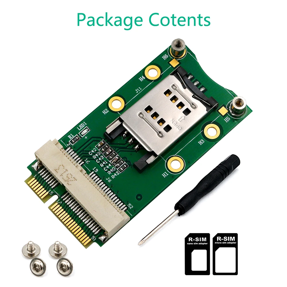  Мини-адаптер PCI-E со слотом для SIM-карты 3G/4G WWAN LTE