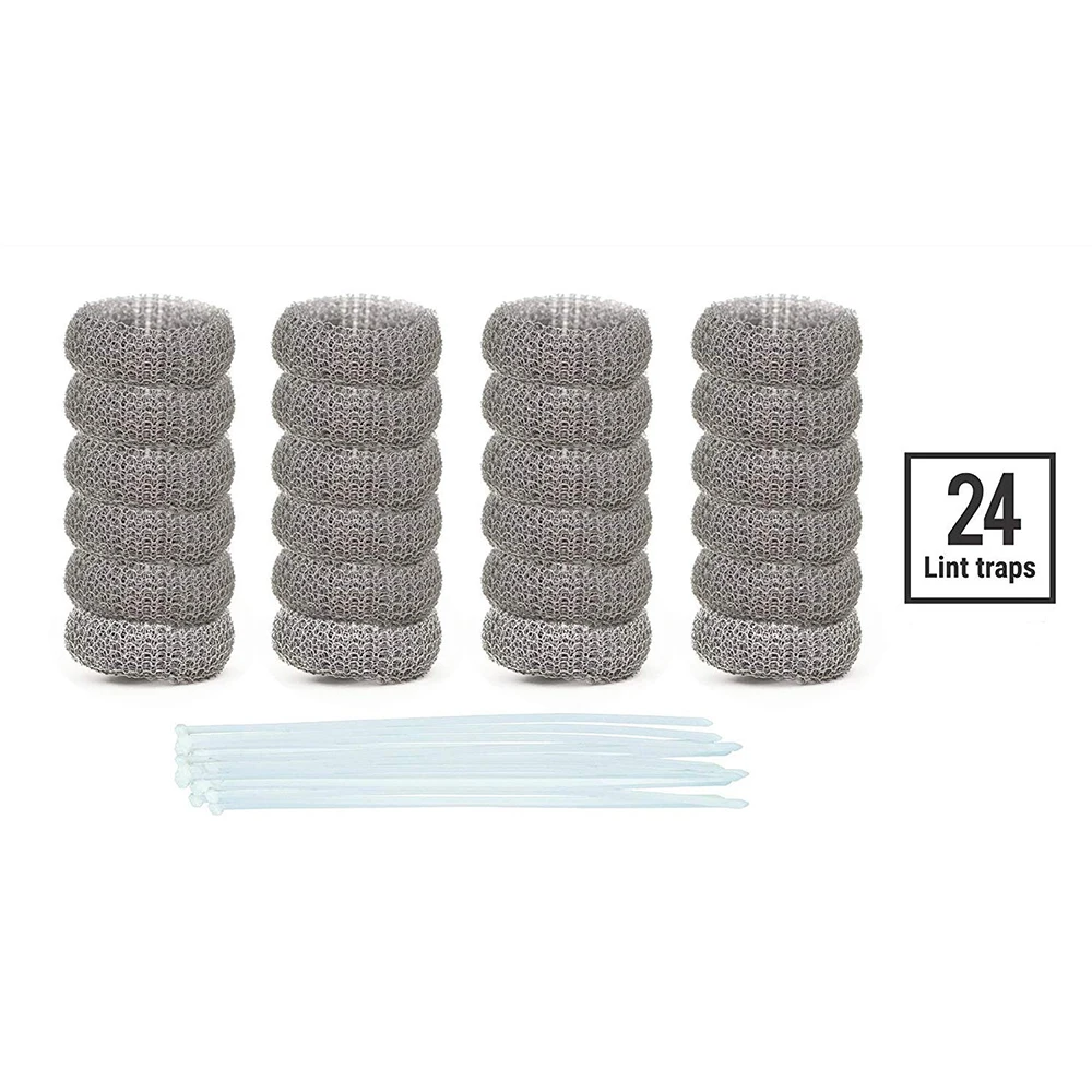 24 упаковки ворсовых ловушек для стиральной машины. Поставляется с 24 галстуками