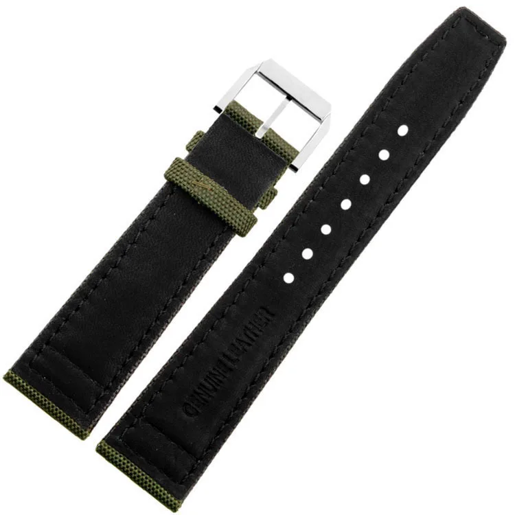 Custom your brand high quality 20mm waterproof canvas leather nylon strap