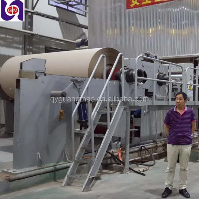 1575mm kraft paper liner making machine 10 tons a day jumbo roll making complete production line