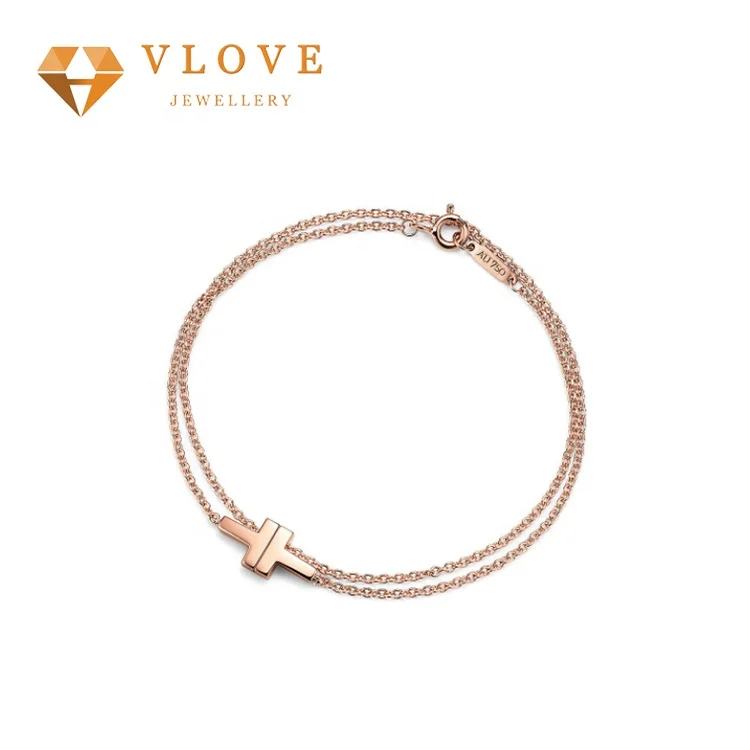 
Wholesale china products luxury Italy studio design two single chain unique silver bracelet 