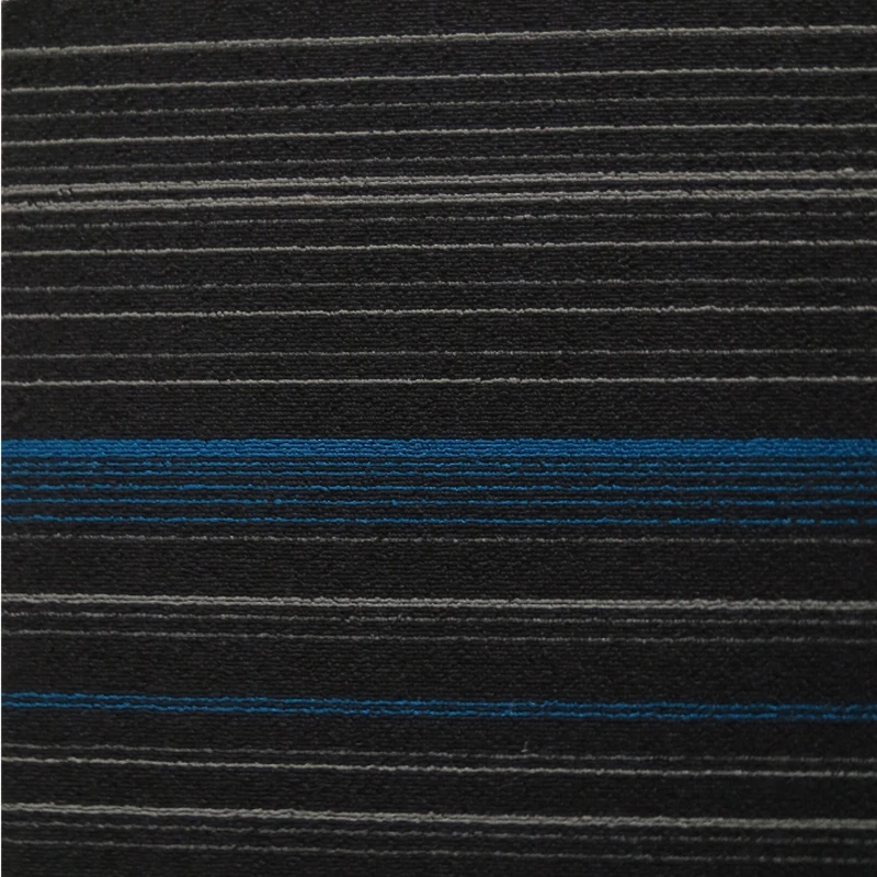 Stocks black blue 100%pp bitumen backing carpet tiles 50x50