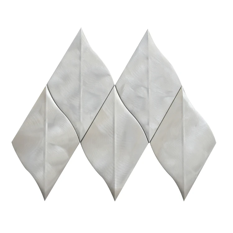art 3d silver stain surface aluminium metal mosaic tile