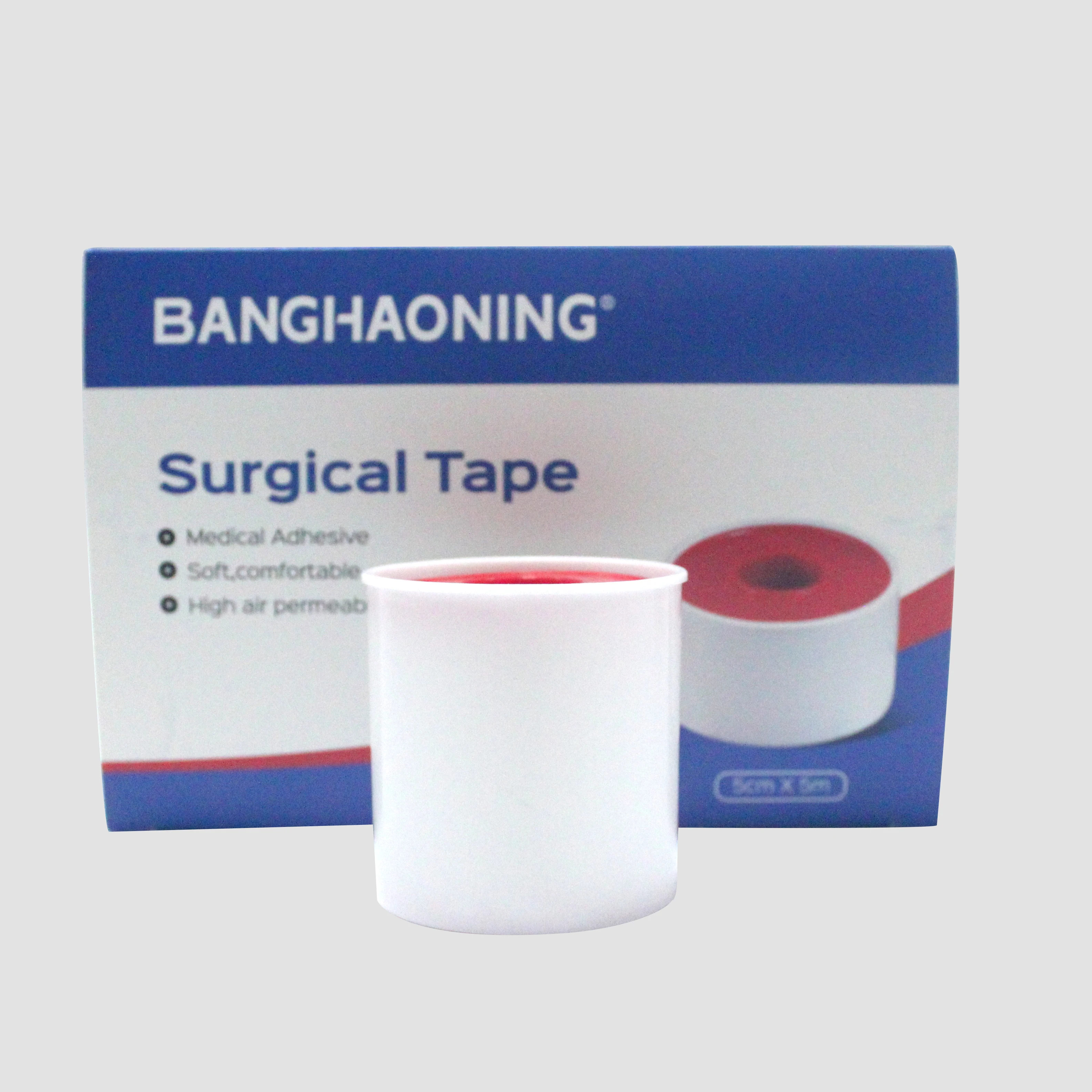 CE ISO 5cmX5m Manufactory of medical zinc oxide micropore tape adhesive plaster with plastic cover white color