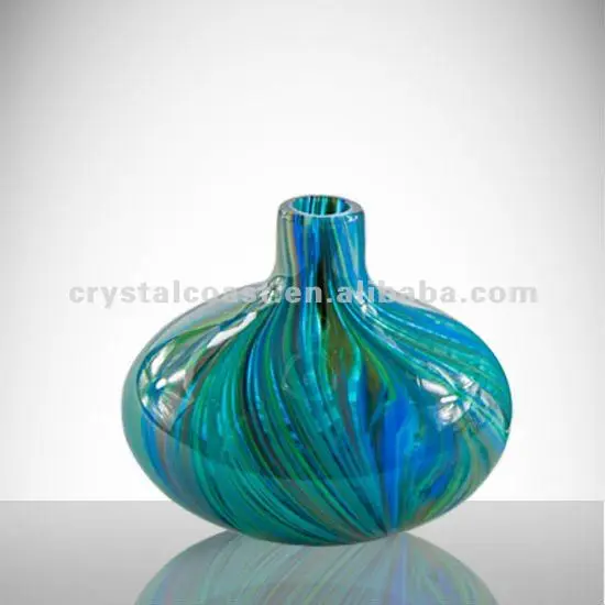 Antique Murano blue glass ball vase