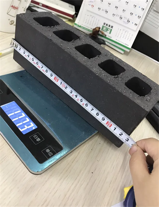 Black construction hollow building brick for loading bearing house building with size 230x75x70mm