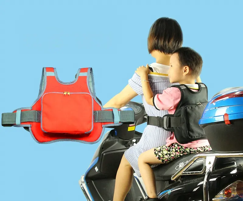 Reflective folding walking safety child harness motorcycle seat belt