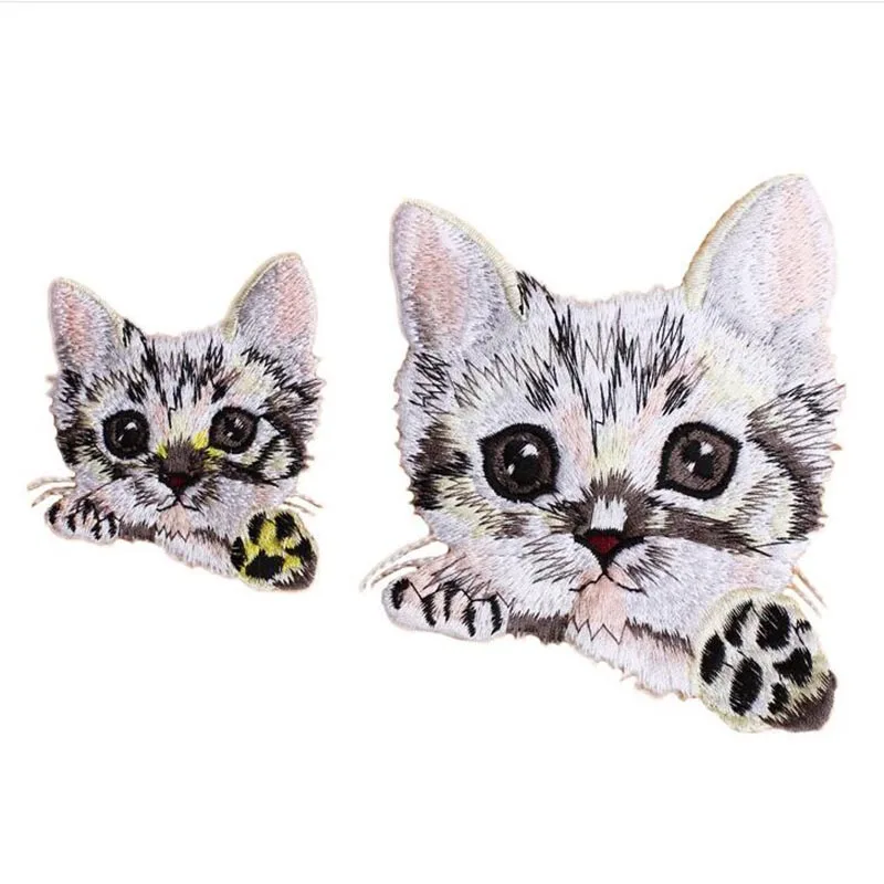 Embroidered Motif Applique Assorted Size Decoration Sew On Patches Cute Cat Iron on Patches For DIY Jeans Jacket Clothing