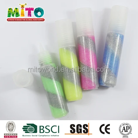 Wholesale non-toxic colorful dry fast glitter glue for DIY