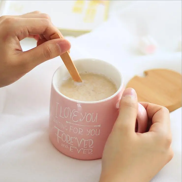 
Flamingo Mug Fire Bird Tableware Series Powder Ceramics Glass With Cover Spoon Coffee Marc Milk Cup Wholesale 