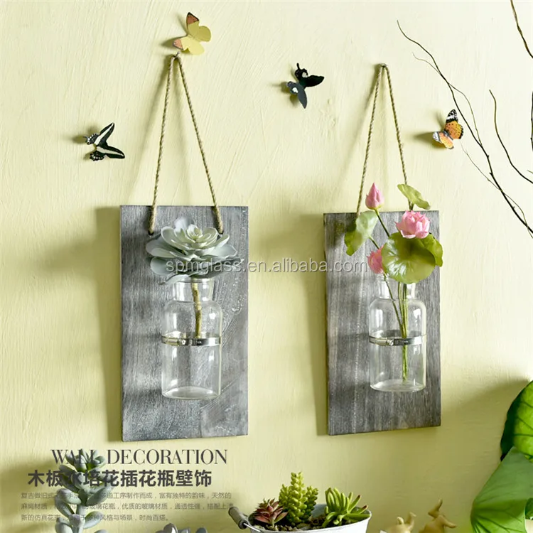 Unique glass & crystal vases bottle glass wall planter as new design glass planter
