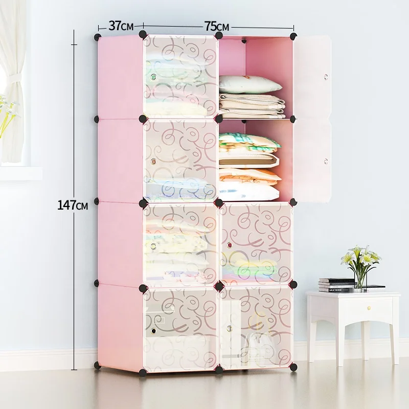 Portable folding online diy plastic wardrobe cabinet