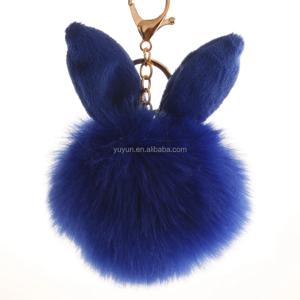 Помпон из меха кролика цепочка для ключей с мячиком брелки porte clef pompom de fourrure пушистый мешок Шарм кролик
