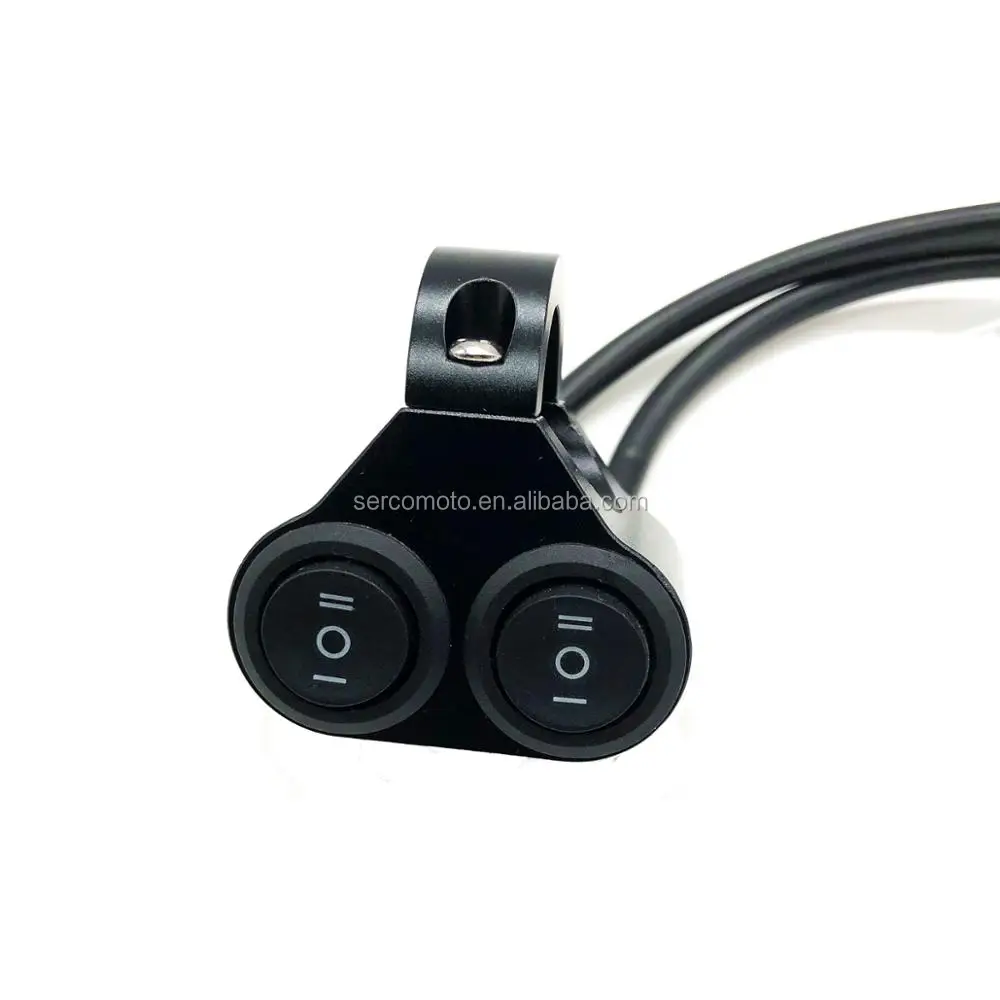 motorcycle switch 12v 10A Motorcycle CNC alloy on-off rocker Switches 22mm 25mm Handlebar headlight Switch kit