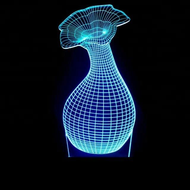 Customized Desk Top 3d led acrylic Vase sign