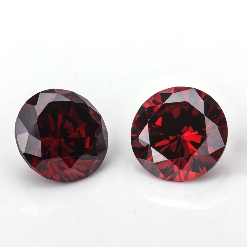 round machine cut synthetic cubic zirconia jewelry making red gemstones names