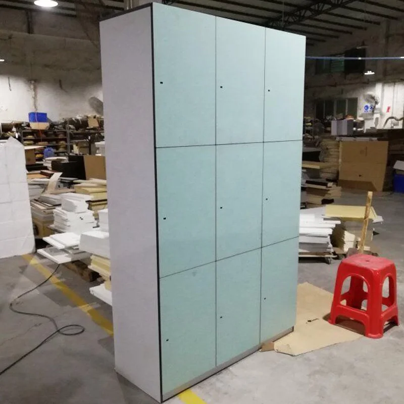 Change Room Closet In Wooden Panel Compact Laminate Spa Storage Locker with Z-Shaped Door HPL Lockers On Sale