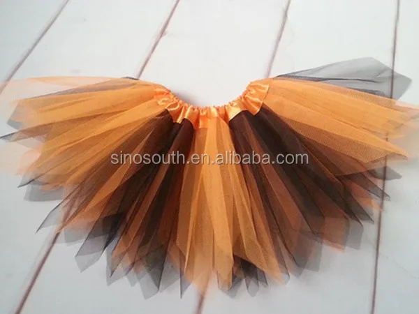 2014 kids halloween orange black costumes tutu skirt for kids