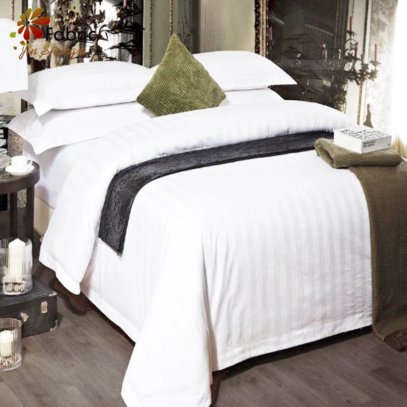 Роскошный отель качество хлопка в полоску 4 шт. постельных принадлежностей для гостиницы и дома использовать