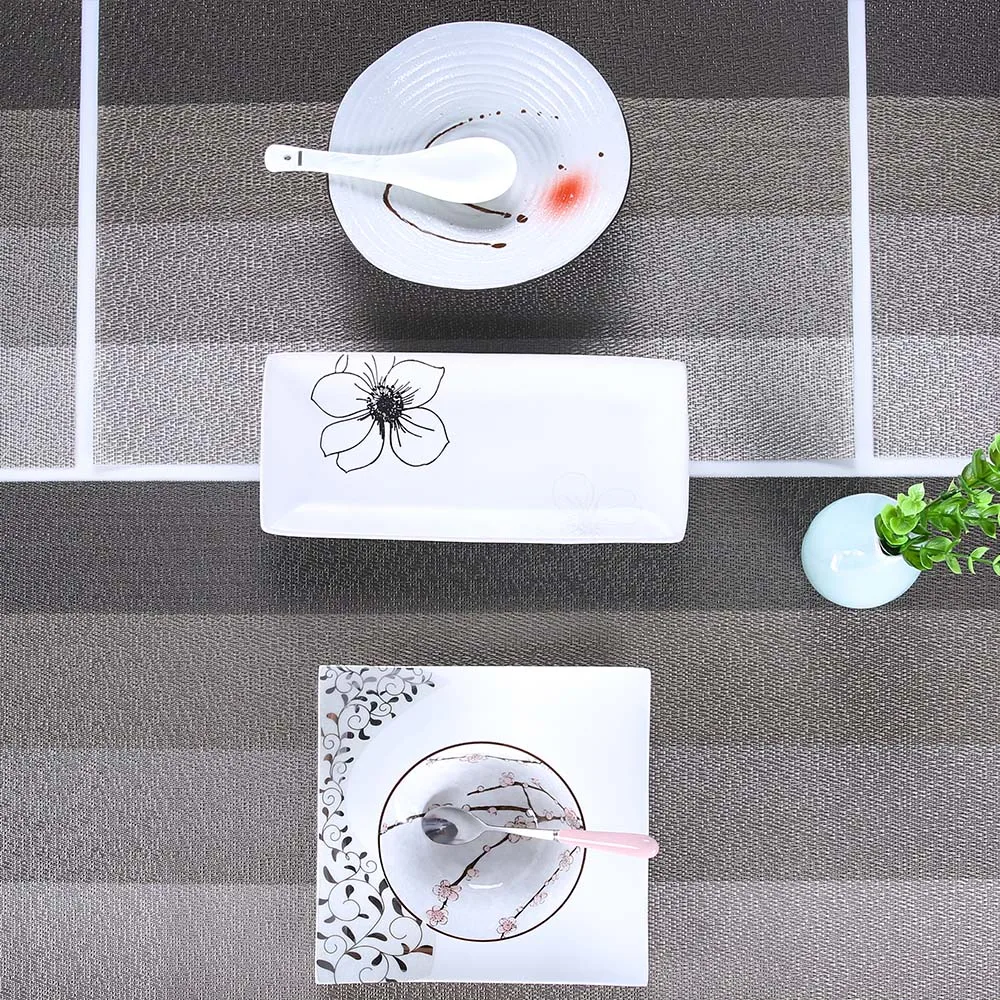 Reach passed best price wholesale kitchen hot food custom chinese plastic pvc vinyl woven fabric placemat table plate mat place