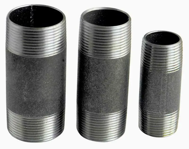 With American Standard ASTM A733 SCH40 SCH80 SCH160 Pipe Nipple Stainless Steel OEM Machining Male Round Female Threads Equal