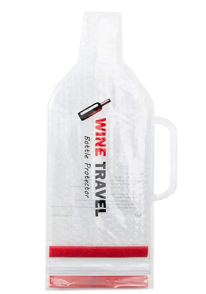 Plastic Wine Bottle Protection Transport Bag with Handle Pvc Bubble Laminated Material