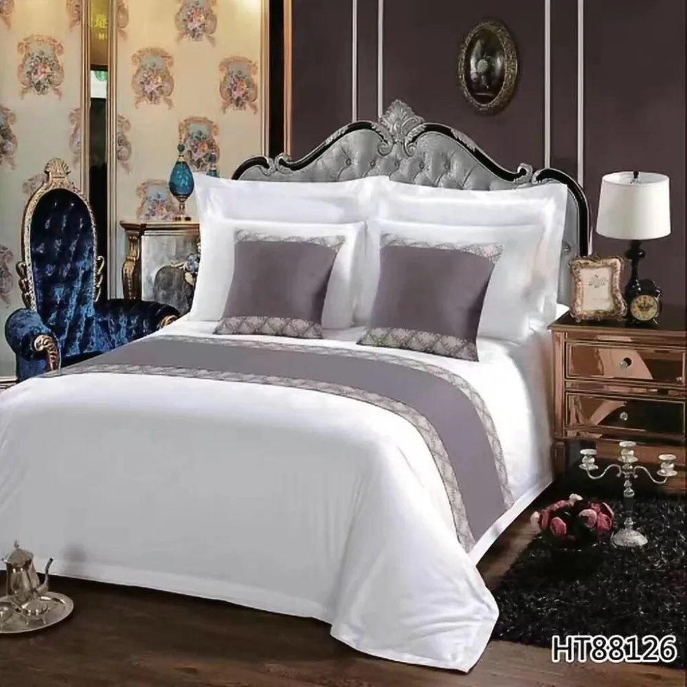 Orange Custom decorative king size luxury bed runner for hotel